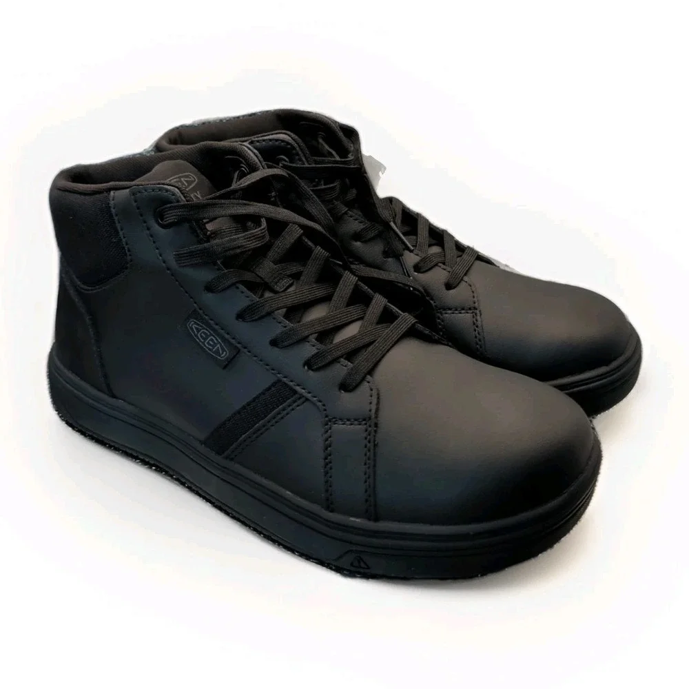 Keen Utility Mens Kenton Mid PTC Soft Toe Black Leather Work Boots Size 11D